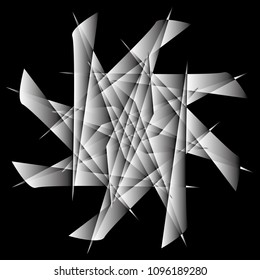 Festive geometric set stars and flowers pattern for gifts and holidays, for packaging, polygon, clothing, goods and logos