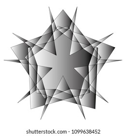 Festive geometric set stars and flowers pattern for gifts and holidays, for packaging, polygon, clothing, goods and logos