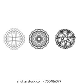 Festive geometric set stars and flowers pattern for gifts and holidays, for packaging, polygon, clothing, goods and logos