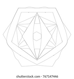 Festive geometric set stars and flowers pattern for gifts and holidays, for packaging, polygon, clothing, goods and logos