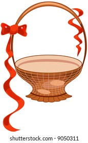 Festive gift basket, vector illustration