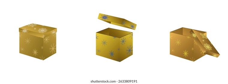 Festive gift box with a bow on a transparent background. Christmas gift, set of different boxes 3D effect, png. Light background with a place for congratulations or greetings.