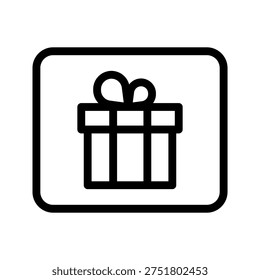 Festive Gift Box Icon for Presents, Celebrations, Holiday Surprises and Special Occasion Giving