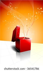 Festive Gift Box Opening - Vector Design