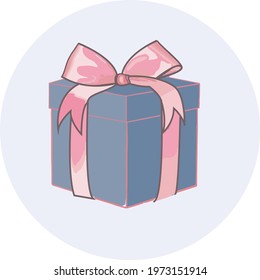 Festive gift box with ribbon