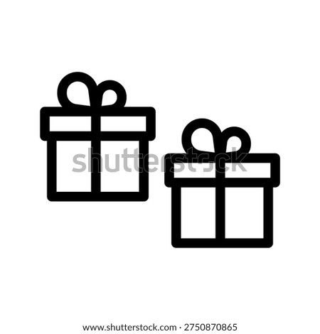 Festive Gift Icon Set for Celebrations, Presents, Holidays, and Special Occasions