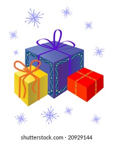 Festive gift set. Vector illustration