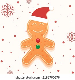 Festive gingerbread, funny gingerbread man on a white background. Vector