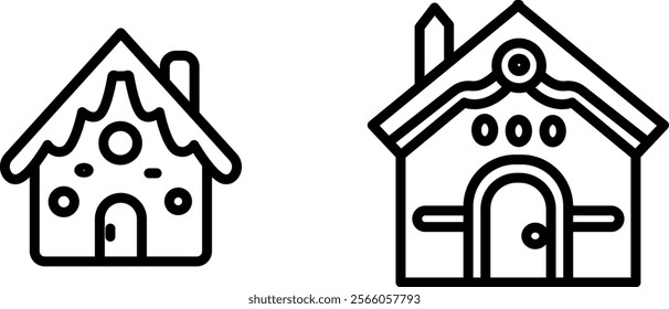 "Festive Gingerbread House Icon for Christmas, Holiday, and Sweet-Themed Designs"