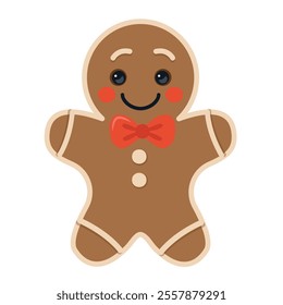 Festive Gingerbread Man Brown Vector