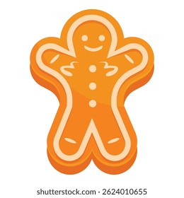 Festive gingerbread man cookie bringing holiday cheer with its happy expression