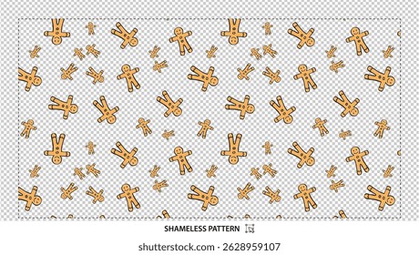 Festive Gingerbread Man Seamless Pattern for Holiday and Christmas Designs