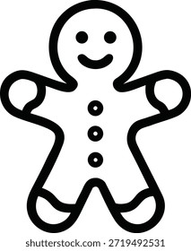 Festive gingerbread man silhouette vector design for christmas decorations and holiday themes
