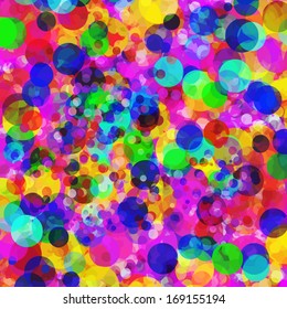 Festive  glitter background with colorful circles and confetti