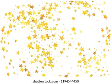 Festive glitter gold star confetti background. Abstract frame confetti texture for holiday, postcard, poster, website, carnivals, birthday and children's parties. Cover confetti mock-up. Wedding card 