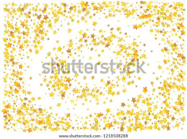 Festive Glitter Gold Star Confetti Background Stock Vector