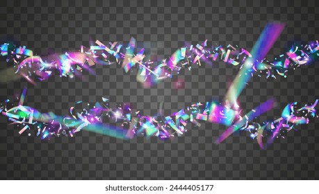 Festive Glitter. Neon Serpentine. Light Abstract Backdrop. Purple Happy Burst. Digital Design. Cristal Dust. Holographic Paper. 3d Concept. Pink Festive Glitter