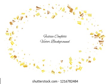 Festive glitter rectangle confetti background. Abstract frame confetti texture for holiday, postcard, poster, website, carnivals, birthday and children's parties. Cover confetti mock-up. Wedding card 