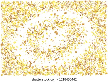 Festive glitter rectangle confetti background. Abstract frame confetti texture for holiday, postcard, poster, website, carnivals, birthday and children's parties. Cover confetti mock-up. Wedding card 