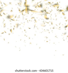 Festive glittering gold confetti falling. EPS 10 vector file included