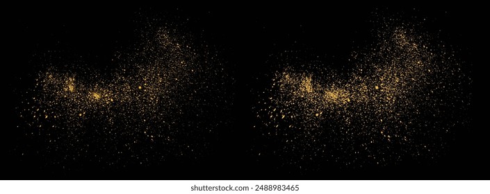 Festive glow effect golden color gold glitter confetti background