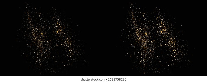 Goldener Glüheffekt, einzeln, goldener Glitzer, Konfetti-Hintergrund