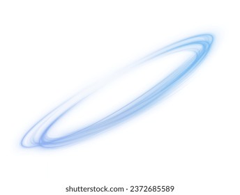 Festive glowing curl in blue color. Luminous blue podium. Sales funnel. A magical light line twisting into a spiral. Spiral light PNG. White background.	
