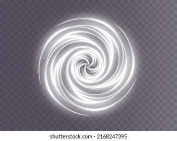 Festive Glowing Curl In Neon Color. Luminous White Podium. Sales Funnel. A Magical Light Line Twisting Into A Spiral. Spiral Light PNG.