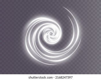 Festive Glowing Curl In Neon Color. Luminous White Podium. Sales Funnel. A Magical Light Line Twisting Into A Spiral. Spiral Light PNG.