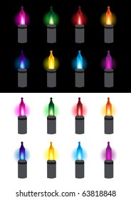 Festive glowing light bulbs vector illustration