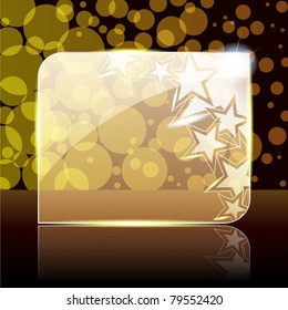 Festive gold glass banner (eps10); jpg version also available
