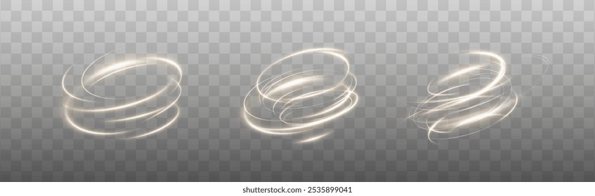 Festive gold stripe on transparent background. gold curl twirl for the holidays. gold colored curve rope. Vector png twirl, line, curve, rope, stripe design element.	
