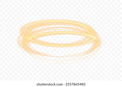 Festive gold stripe on transparent background. gold curl twirl for the holidays. gold colored curve rope. Vector png twirl, line, curve, rope, stripe design element.
