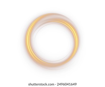 Festive gold stripe on white background. Yellow curl twirl for the holidays. Gold colored curve rope. Vector png twirl, line, curve, rope, stripe design element.	
