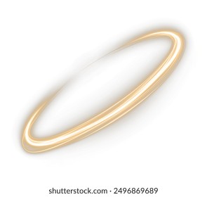 Festive gold stripe on white background. Yellow curl twirl for the holidays. Gold colored curve rope. Vector png twirl, line, curve, rope, stripe design element.	