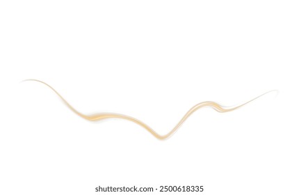 Festive gold stripe on white background. Yellow curl twirl for the holidays. Gold colored curve rope. Vector png twirl, line, curve, rope, stripe design element.	
