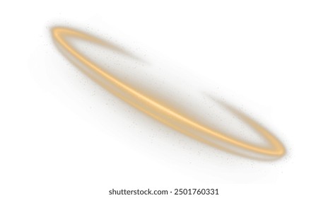 Festive gold stripe on white background. Yellow curl twirl for the holidays. Gold colored curve rope. Vector png twirl, line, curve, rope, stripe design element.	
