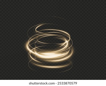  Festive gold stripe on white background. gold curl twirl for the holidays. gold colored curve rope. Vector png twirl, line, curve, rope, stripe design element.