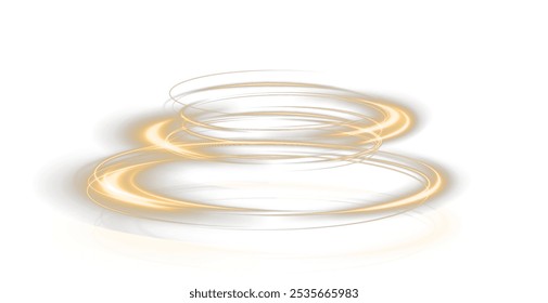 Festive gold stripe on white background. gold curl twirl for the holidays. gold colored curve rope. Vector png twirl, line, curve, rope, stripe design element.	
