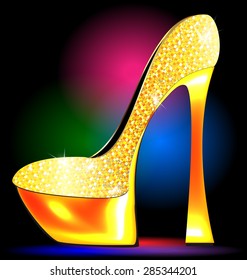 festive golden shoe