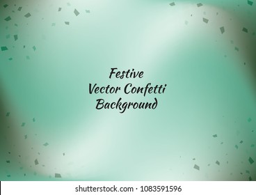 Festive gradient rectangle confetti background. Holographic frame confetti texture for holiday postcard, poster, carnivals, birthday and children's parties. Cover confetti mock-up. Wedding card layout