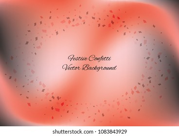 Festive gradient rectangle confetti background. Holographic frame confetti texture for holiday postcard, poster, carnivals, birthday and children's parties. Cover confetti mock-up. Wedding card layout