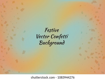 Festive gradient rectangle confetti background. Holographic frame confetti texture for holiday postcard, poster, carnivals, birthday and children's parties. Cover confetti mock-up. Wedding card layout