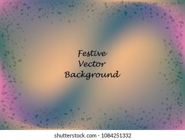 Festive gradient rectangle confetti background. Holographic frame confetti texture for holiday postcard, poster, carnivals, birthday and children's parties. Cover confetti mock-up. Wedding card layout