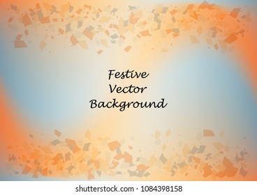 Festive gradient rectangle confetti background. Holographic frame confetti texture for holiday postcard, poster, carnivals, birthday and children's parties. Cover confetti mock-up. Wedding card layout