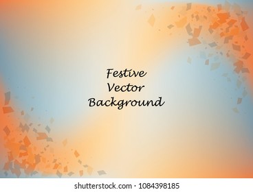 Festive gradient rectangle confetti background. Holographic frame confetti texture for holiday postcard, poster, carnivals, birthday and children's parties. Cover confetti mock-up. Wedding card layout