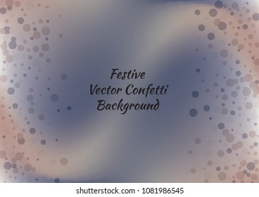 Festive gradient round confetti background. Holographic frame confetti texture for holiday, postcard, poster, carnivals, birthday and children's parties. Cover confetti mock-up. Wedding card layout