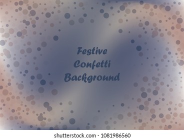 Festive gradient round confetti background. Holographic frame confetti texture for holiday, postcard, poster, carnivals, birthday and children's parties. Cover confetti mock-up. Wedding card layout