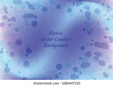 Festive gradient round confetti background. Holographic frame confetti texture for holiday, postcard, poster, carnivals, birthday and children's parties. Cover confetti mock-up. Wedding card layout