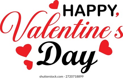 Diseño gráfico festivo que muestra claramente el mensaje de feliz día de San Valentín rodeado de vibrantes globos rojos